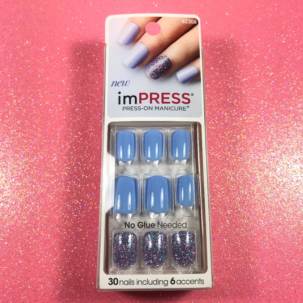 Kiss Nails Impress Press On Manicure Periwinkle
